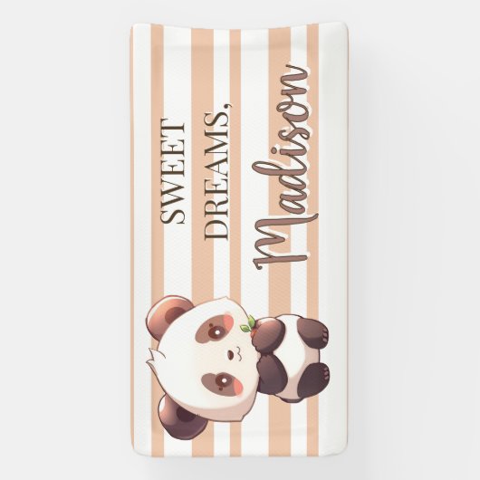 Personalized Cute Panda Sweet Dreams Banner 横断幕 (縦)