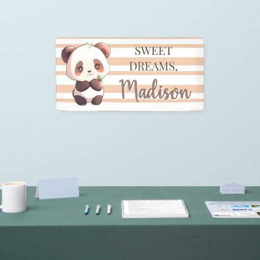 Personalized Cute Panda Sweet Dreams Banner 横断幕 (トレードショー)