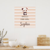 Personalized Cute Panda Sweet Dreams Poster ポスター (キッチン)