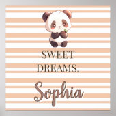 Personalized Cute Panda Sweet Dreams Poster ポスター (正面)