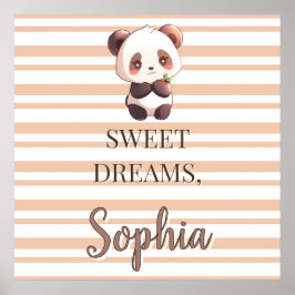 Personalized Cute Panda Sweet Dreams Poster ポスター