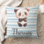 Personalized Cute Panda Throw Pillow クッション (ブランケット)