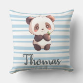 Personalized Cute Panda Throw Pillow クッション (裏面)