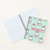 Personalized Cute Pastel Bunny Pattern ノートブック (内部)