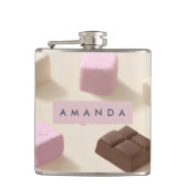 Personalized Cute Pastel Chocolate and Marshmallow フラスク (正面)