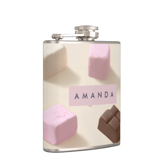 Personalized Cute Pastel Chocolate and Marshmallow フラスク (右)