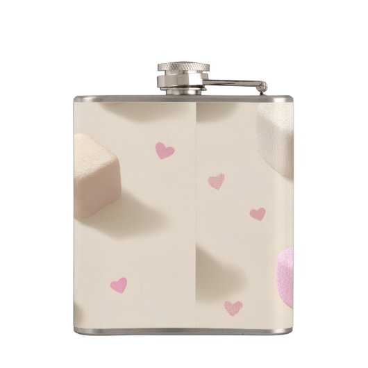 Personalized Cute Pastel Chocolate and Marshmallow フラスク (裏面)
