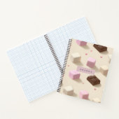Personalized Cute Pastel Chocolate & Marshmallow ノートブック (内部)