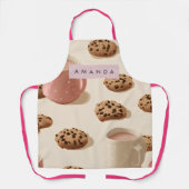 Personalized Cute Pastel Cookies & Milk エプロン (正面)
