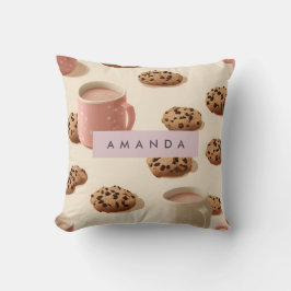 Personalized Cute Pastel Cookies & Milk クッション