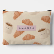 Personalized Cute Pastel Croissant Coffee