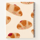 Personalized Cute Pastel Croissant Pattern ノートブック (裏面)