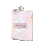 Personalized Cute Pastel Daisy Flower フラスク (左)