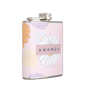 Personalized Cute Pastel Daisy Flower フラスク (右)