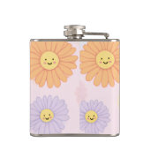 Personalized Cute Pastel Daisy Flower フラスク (裏面)