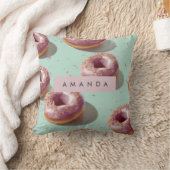 Personalized Cute Pastel Donuts & Sprinkles  クッション (ブランケット)