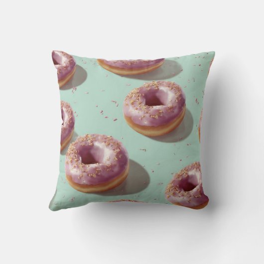 Personalized Cute Pastel Donuts & Sprinkles  クッション (裏面)