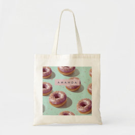 Personalized Cute Pastel Donuts & Sprinkles  トートバッグ