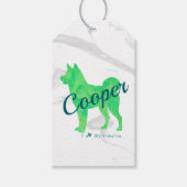 Personalized Cute Pastel Green Color Shiba Inu Dog ギフトタグ (正面)