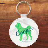 Personalized Cute Pastel Green Shiba Inu - Dog キーホルダー (正面)