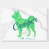 Personalized Cute Pastel Green Shiba Inu - Dog マグネット (正面)