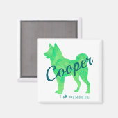Personalized Cute Pastel Green Shiba Inu Magnet マグネット (正面/裏面)