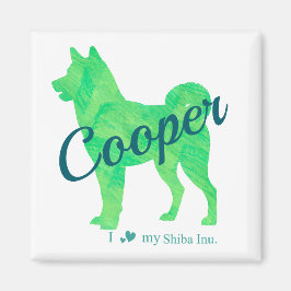 Personalized Cute Pastel Green Shiba Inu Magnet マグネット
