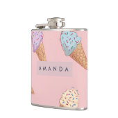 Personalized Cute Pastel Ice Cream  フラスク (左)