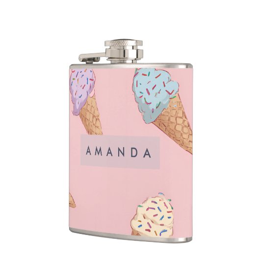Personalized Cute Pastel Ice Cream  フラスク (左)
