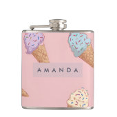 Personalized Cute Pastel Ice Cream  フラスク (正面)