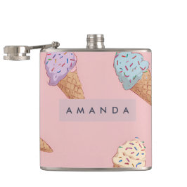 Personalized Cute Pastel Ice Cream  フラスク