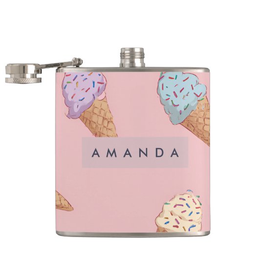Personalized Cute Pastel Ice Cream  フラスク (オープン)