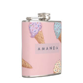 Personalized Cute Pastel Ice Cream  フラスク (右)