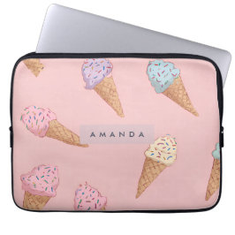 Personalized Cute Pastel Ice Cream  ラップトップスリーブ