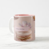 Personalized Cute Pastel Macaron Almond Flower ツートーンマグカップ (正面左)