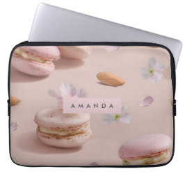 Personalized Cute Pastel Macaron Almond Flower ラップトップスリーブ
