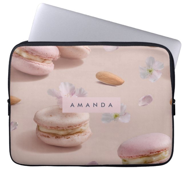 Personalized Cute Pastel Macaron Almond Flower ラップトップスリーブ (正面)