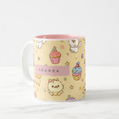 Personalized Cute Pastel Puppies Pattern ツートーンマグカップ (正面左)