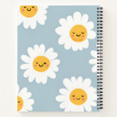 Personalized Cute Pastel Smiling Daisy ノートブック (裏面)