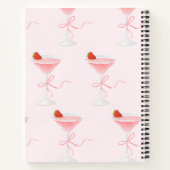 Personalized Cute Pastel Strawberry Juice Pattern ノートブック (裏面)