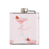 Personalized Cute Pastel Strawberry Juice Pattern フラスク (裏面)