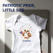 Personalized Cute Patriot Baby Eagle  ベビーボディスーツ