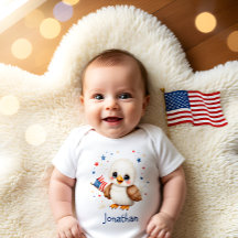 Personalized Cute Patriot Baby Eagle