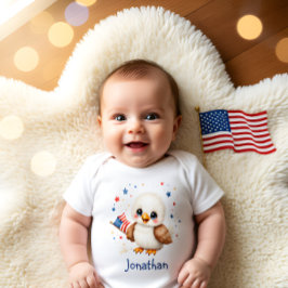Personalized Cute Patriot Baby Eagle  ベビーボディスーツ