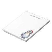 Personalized Cute Penguin in Santa Hat Christmas  ノートパッド (回転)