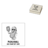 Personalized Cute Pickle Playing Pickleball Funny ラバースタンプ (押印)