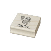 Personalized Cute Pickle Playing Pickleball Funny ラバースタンプ (スタンプ)