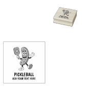 Personalized Cute Pickle Playing Pickleball Funny ラバースタンプ (押印)
