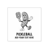 Personalized Cute Pickle Playing Pickleball Funny ラバースタンプ (インプリント)