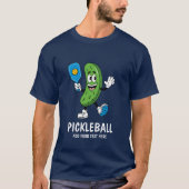 Personalized Cute Pickle Playing Pickleball Funny Tシャツ (正面)